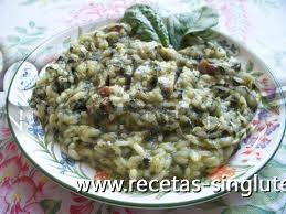 Risotto a las espinacas sin gluten