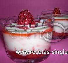 Fresas con crema de yogur sin gluten