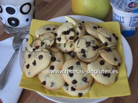 Galletas a las gotas de chocolate sin gluten