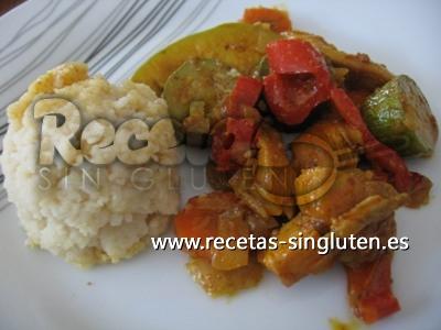 Pollo al curry sin gluten