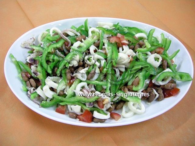 Ensalada de calamares sin gluten